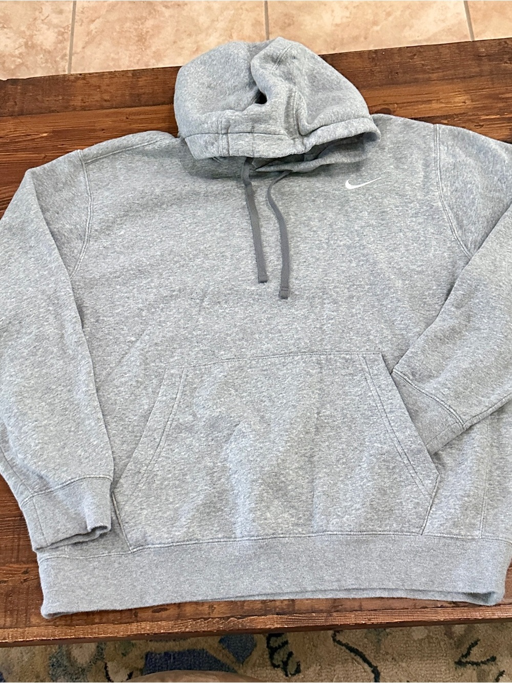 Nike Light Gray Pullover Hoodie with Swoosh